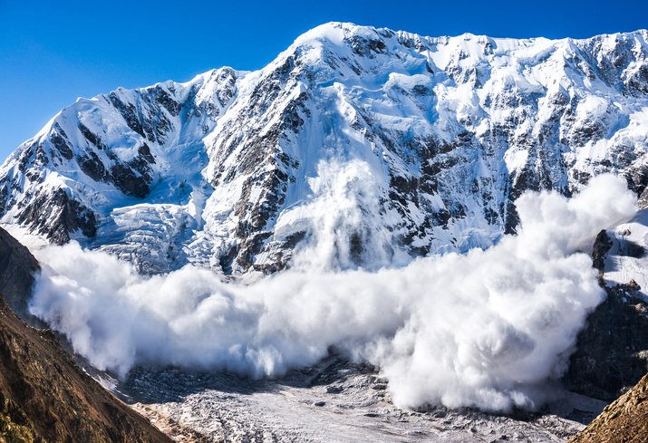 Large avalanche coming down the rocky Caucasus mountain Getty Images/iStockphoto